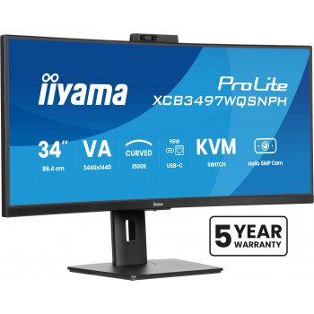 iiyama ProLite XCB3497WQSNPH-B1 écran plat de PC 86,4 cm (34") 3440 x 1440 pixels UltraWide Quad HD LED Noir