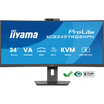 iiyama ProLite XCB3497WQSNPH-B1 écran plat de PC 86,4 cm (34") 3440 x 1440 pixels UltraWide Quad HD LED Noir