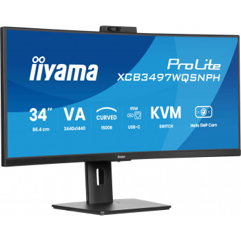 iiyama ProLite XCB3497WQSNPH-B1 écran plat de PC 86,4 cm (34") 3440 x 1440 pixels UltraWide Quad HD LED Noir