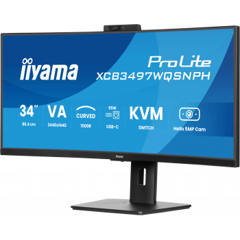 iiyama ProLite XCB3497WQSNPH-B1 écran plat de PC 86,4 cm (34") 3440 x 1440 pixels UltraWide Quad HD LED Noir