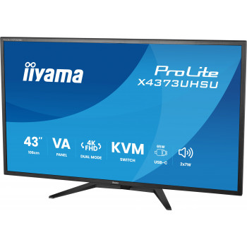 iiyama ProLite X4373UHSU-B2 écran plat de PC 108 cm (42.5") 3840 x 2160 pixels 4K Ultra HD LED Noir