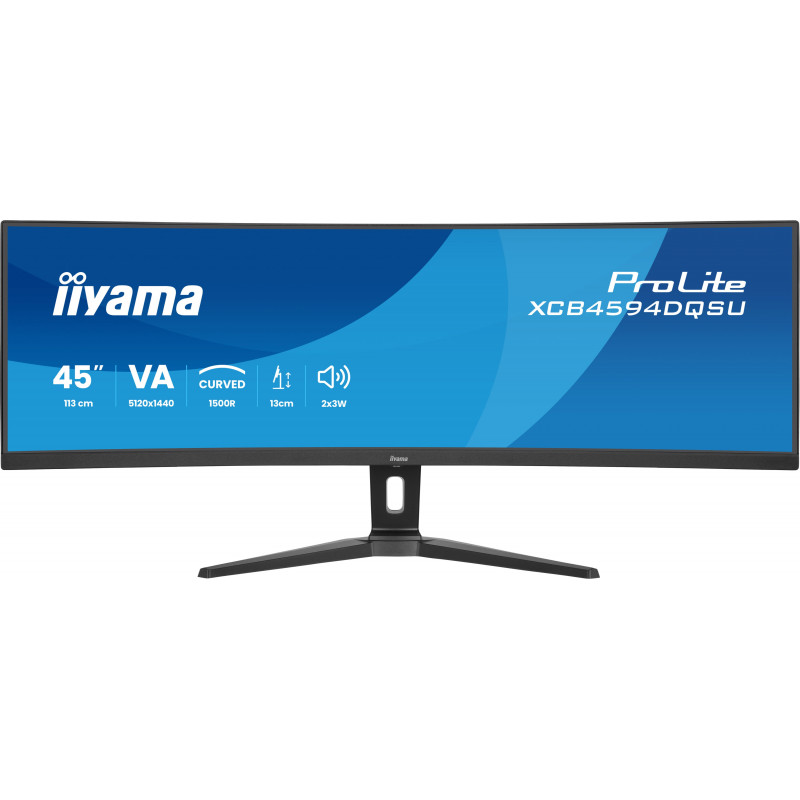 iiyama ProLite XCB4594DQSU-B1 écran plat de PC 113 cm (44.5") 5120 x 1440 pixels Dual QHD LED Noir