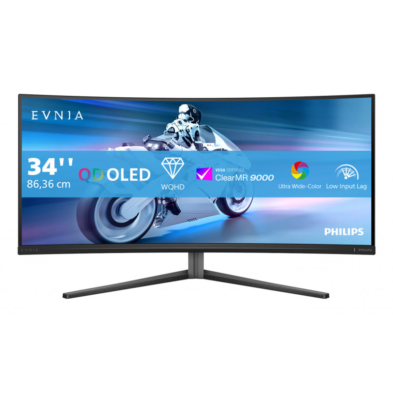 Philips Evnia 34M2C6500 00 écran plat de PC 86,4 cm (34") 3440 x 1440 pixels Wide Quad HD QD-OLED Gris