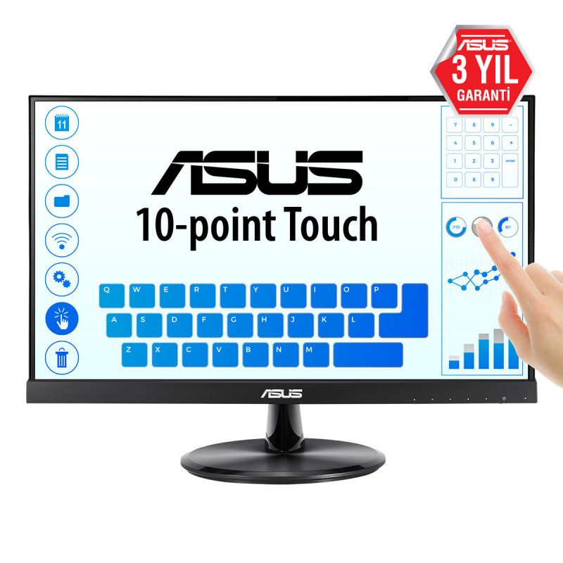 ASUS VT229H écran plat de PC 54,6 cm (21.5") 1920 x 1080 pixels Full HD LED Écran tactile Noir