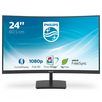 Philips E Line 241E1SC 00 écran plat de PC 59,9 cm (23.6") 1920 x 1080 pixels Full HD LED Noir
