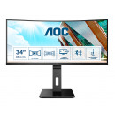 AOC P2 CU34P2A écran plat de PC 86,4 cm (34") 3440 x 1440 pixels Quad HD LED Noir