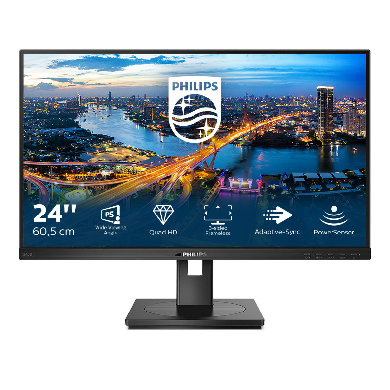 Philips B Line 245B1 00 écran plat de PC 60,5 cm (23.8") 2560 x 1440 pixels Quad HD LED Noir