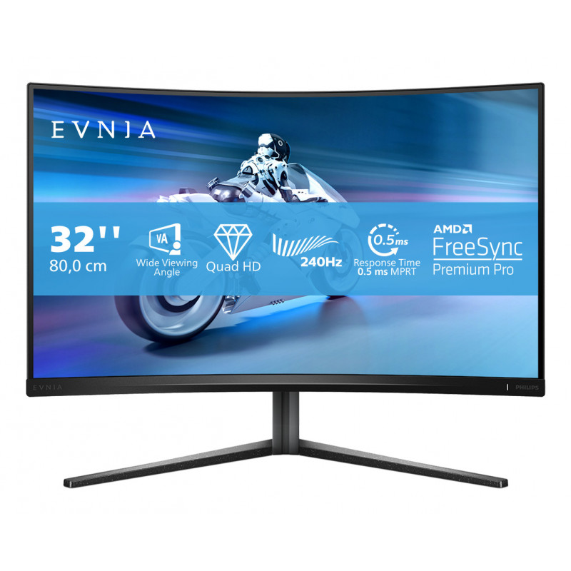 Philips Evnia 5000 32M2C5500W 00 écran plat de PC 80 cm (31.5") 2560 x 1440 pixels Quad HD LCD Noir