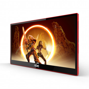 AOC 16G3 téléviseur et moniteur portables Moniteur portable Noir, Rouge 39,6 cm (15.6") TFT 1920 x 1080 pixels