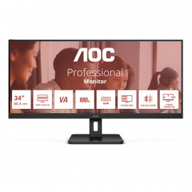AOC U34E2M écran plat de PC 86,4 cm (34") 3440 x 1440 pixels Wide Quad HD Noir