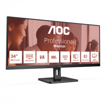AOC U34E2M écran plat de PC 86,4 cm (34") 3440 x 1440 pixels Wide Quad HD Noir