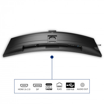 Philips 49B2U6900CH 00 écran plat de PC 124 cm (48.8") 5120 x 1440 pixels Dual QHD LCD Noir