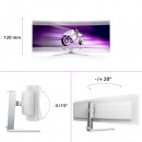 Philips Evnia 8000 49M2C8900L 00 écran plat de PC 124,2 cm (48.9") 5120 x 1440 pixels Dual QHD QD-OLED Blanc