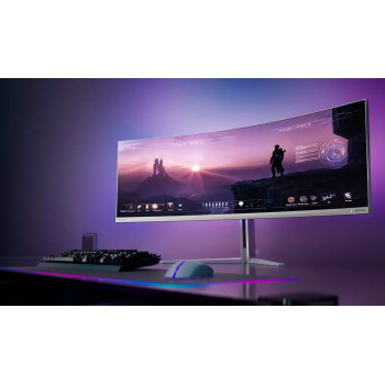 Philips Evnia 8000 49M2C8900L 00 écran plat de PC 124,2 cm (48.9") 5120 x 1440 pixels Dual QHD QD-OLED Blanc