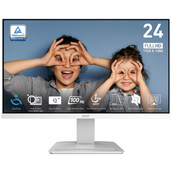 MSI Pro MP2412W écran plat de PC 60,5 cm (23.8") 1920 x 1080 pixels Full HD LCD Blanc