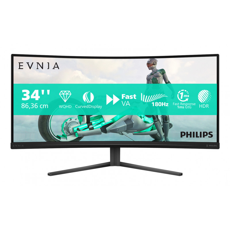 Philips Evnia 34M2C3500L 00 écran plat de PC 86,4 cm (34") 3440 x 1440 pixels Wide Quad HD LCD Noir