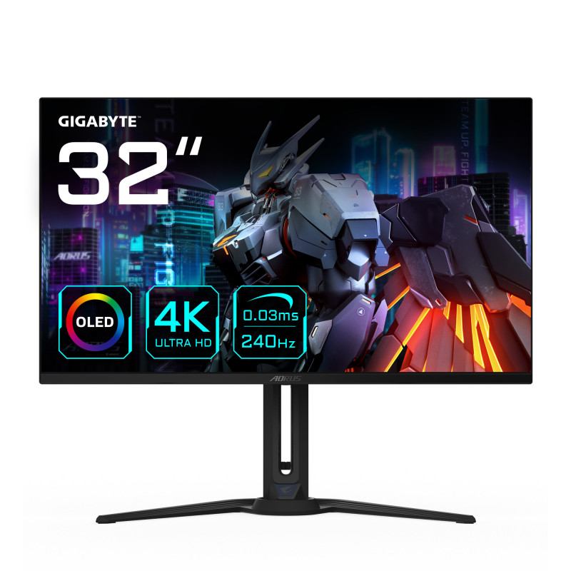 GIGABYTE AORUS Écran de jeu FO32U2 OLED de 32” - 3840 x 2160 (UHD), 240Hz, 0,03ms, KVM, 250 cd m², FreeSync Premium Pro,
