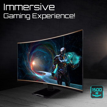GIGABYTE GS32QCA 31,5" Moniteur Gaming Incurvé QHD - 2560 x 1440, 180Hz, 1ms, 250 cd m², FreeSync, HDR Ready, HDMI 2.0,