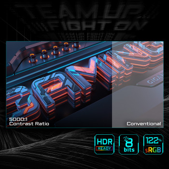 GIGABYTE GS27QCA 27" Moniteur Gaming Incurvé QHD - 2560 x 1440, 180Hz, 1ms, 250 cd m², FreeSync, HDR Ready, HDMI 2.0,