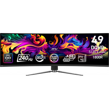 MSI MPG 491CQPX QD-OLED écran plat de PC 124,5 cm (49") 5120 x 1440 pixels Dual QHD Noir