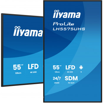 iiyama LH5575UHS-B2AG Écran d'affichage dynamique Écran plat de signalisation numérique 138,7 cm (54.6") LCD Wifi 500 cd m² 4K