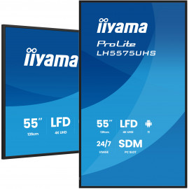 iiyama LH5575UHS-B2AG Écran d'affichage dynamique Écran plat de signalisation numérique 138,7 cm (54.6") LCD Wifi 500 cd m² 4K