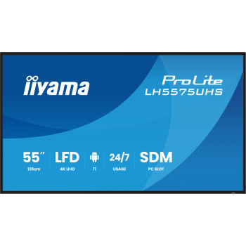 iiyama LH5575UHS-B2AG Écran d'affichage dynamique Écran plat de signalisation numérique 138,7 cm (54.6") LCD Wifi 500 cd m² 4K