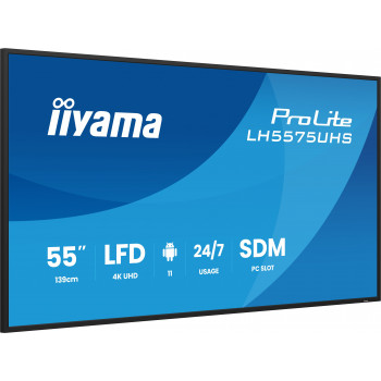 iiyama LH5575UHS-B2AG Écran d'affichage dynamique Écran plat de signalisation numérique 138,7 cm (54.6") LCD Wifi 500 cd m² 4K