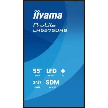 iiyama LH5575UHS-B2AG Écran d'affichage dynamique Écran plat de signalisation numérique 138,7 cm (54.6") LCD Wifi 500 cd m² 4K
