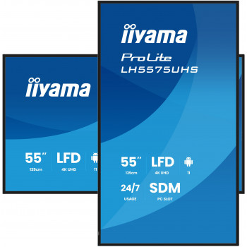 iiyama LH5575UHS-B2AG Écran d'affichage dynamique Écran plat de signalisation numérique 138,7 cm (54.6") LCD Wifi 500 cd m² 4K