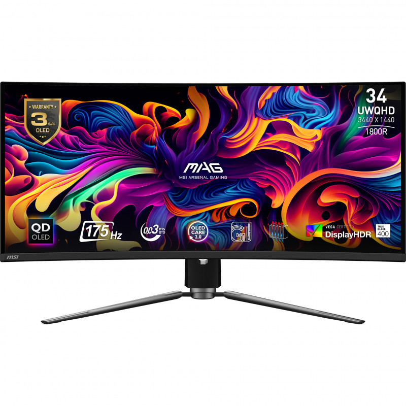 MSI MAG 341CQP QD-OLED écran plat de PC 86,4 cm (34") 3440 x 1440 pixels UltraWide Quad HD Noir