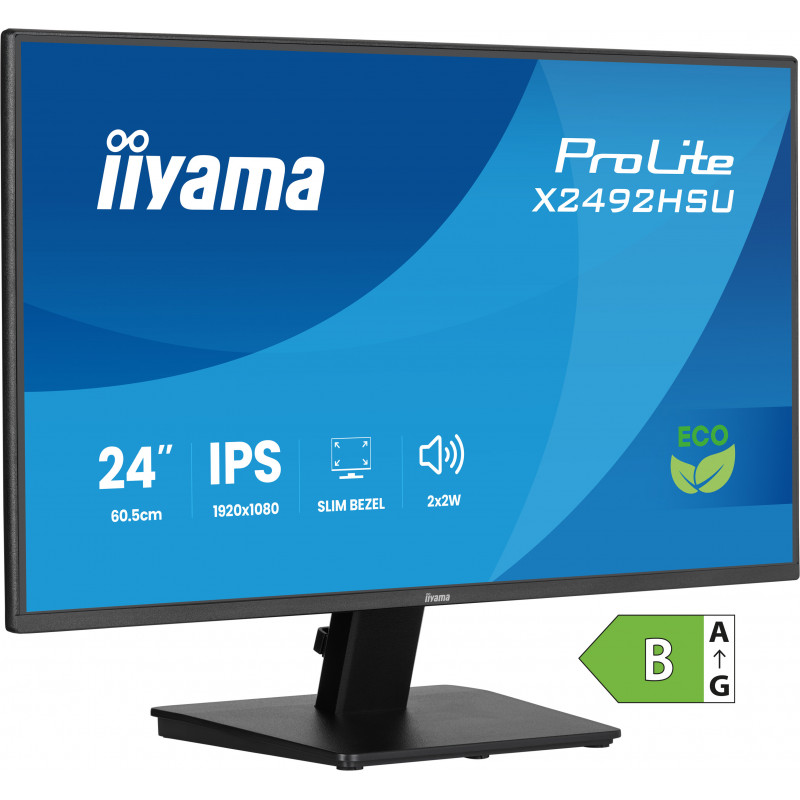 iiyama ProLite X2492HSU-B1 écran plat de PC 60,5 cm (23.8") 1920 x 1080 pixels Full HD LED Noir