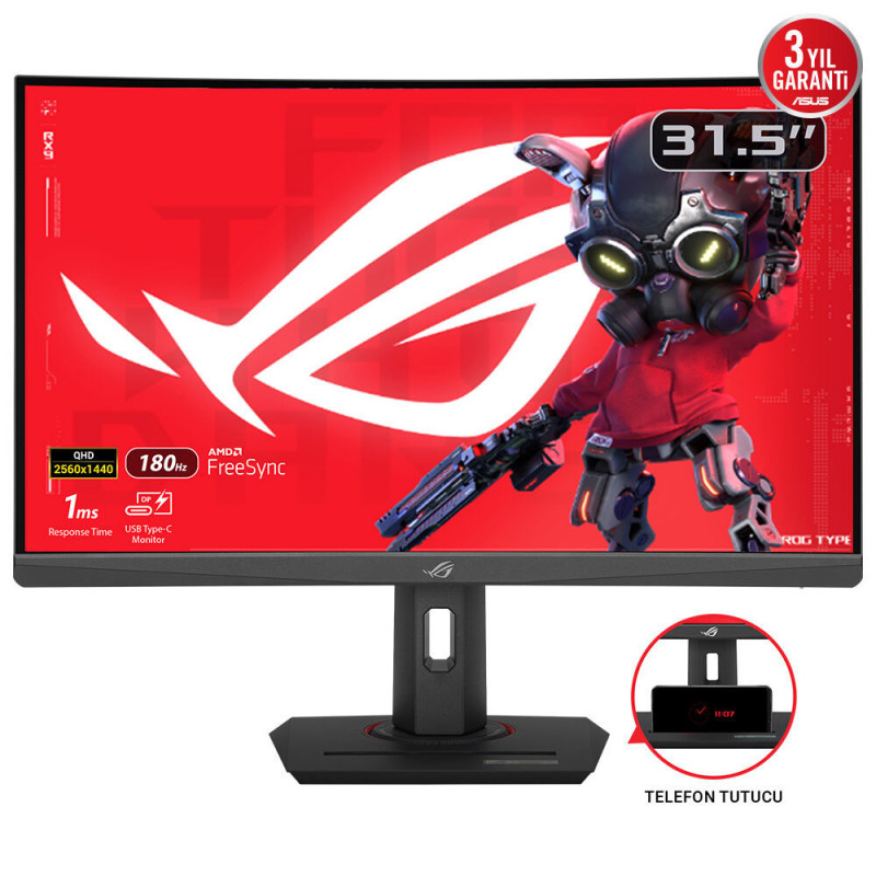 ASUS ROG Strix XG32WCS écran plat de PC 80 cm (31.5") 2560 x 1440 pixels Quad HD LED Noir