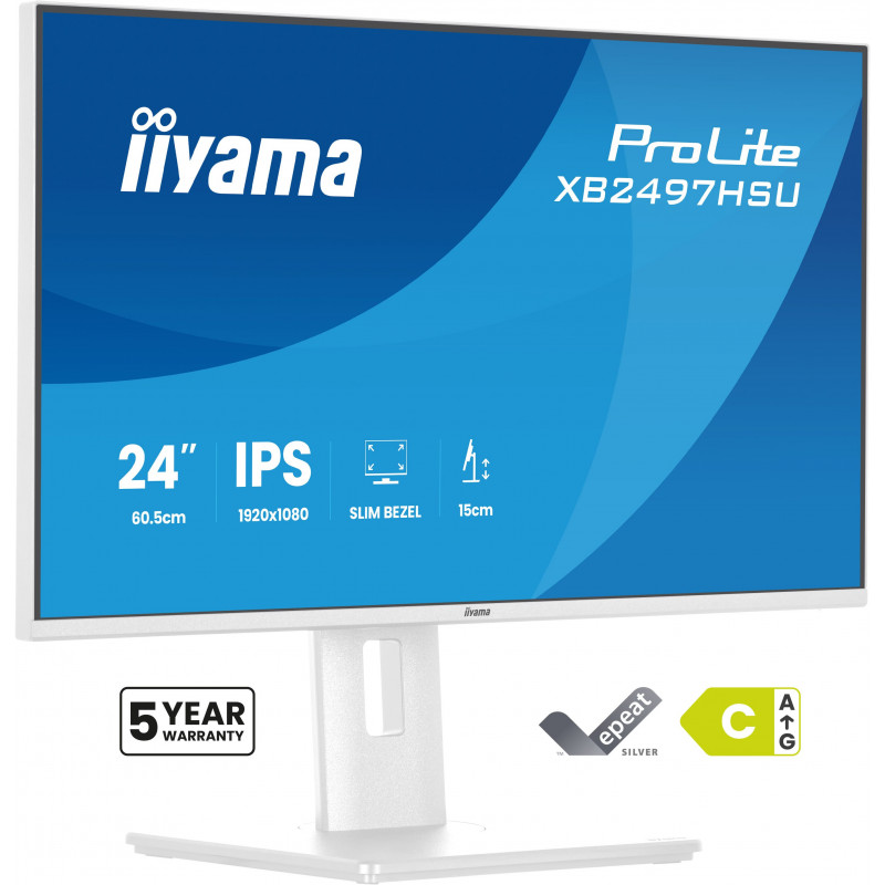 iiyama ProLite XB2497HSU-W1 écran plat de PC 60,5 cm (23.8") 1920 x 1080 pixels Full HD LED Blanc