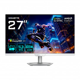 GIGABYTE M27UP ICE Moniteur de jeu 27” 4K UHD - Mode double (4K 160Hz ou FHD 320Hz), 3840 x 2160, 1ms, 350 cd m², FreeSync