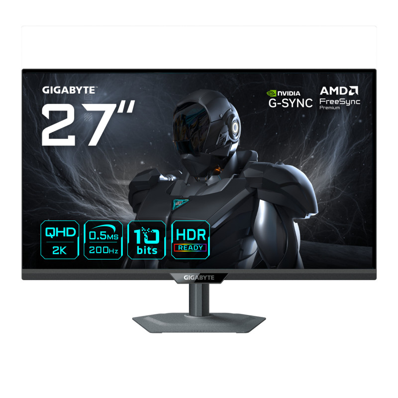 GIGABYTE G27Q20 Moniteur Gaming 27” QHD - 2560 x 1440, 200Hz, 0.5ms, G-Sync Compatible, FreeSync Premium, HDR10, HDMI 2.0,