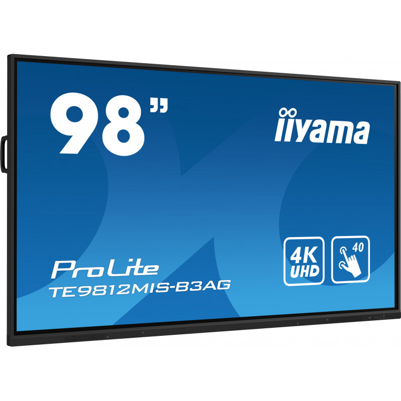 iiyama TE9812MIS-B3AG Écran d'affichage dynamique En forme de kiosk 2,48 m (97.5") LCD Wifi 400 cd m² 4K Ultra HD Noir Écran