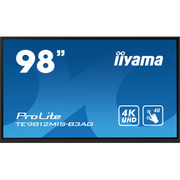 iiyama TE9812MIS-B3AG Écran d'affichage dynamique En forme de kiosk 2,48 m (97.5") LCD Wifi 400 cd m² 4K Ultra HD Noir Écran