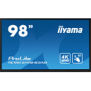iiyama TE9812MIS-B3AG Écran d'affichage dynamique En forme de kiosk 2,48 m (97.5") LCD Wifi 400 cd m² 4K Ultra HD Noir Écran