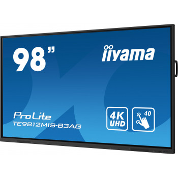 iiyama TE9812MIS-B3AG Écran d'affichage dynamique En forme de kiosk 2,48 m (97.5") LCD Wifi 400 cd m² 4K Ultra HD Noir Écran