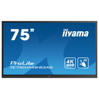 iiyama TE7504MIS-B3AG Écran d'affichage dynamique Écran plat interactif 190,5 cm (75") Wifi 400 cd m² 4K Ultra HD Noir Écran
