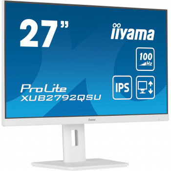 iiyama ProLite XUB2792QSU-W6 écran plat de PC 68,6 cm (27") 2560 x 1440 pixels Quad HD LED Blanc