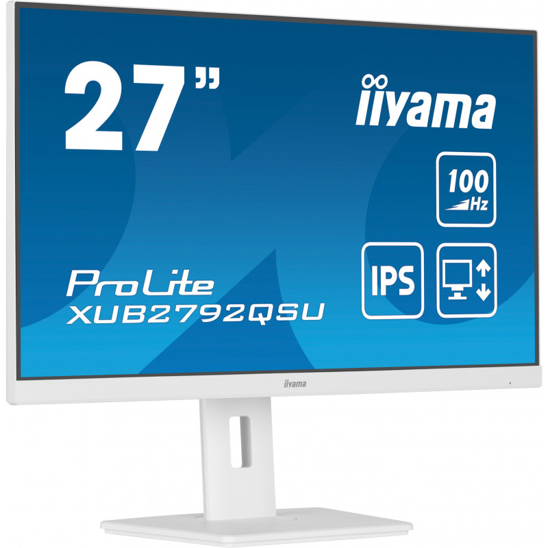 iiyama ProLite XUB2792QSU-W6 écran plat de PC 68,6 cm (27") 2560 x 1440 pixels Quad HD LED Blanc