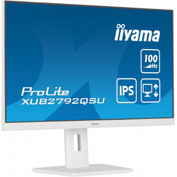 iiyama ProLite XUB2792QSU-W6 écran plat de PC 68,6 cm (27") 2560 x 1440 pixels Quad HD LED Blanc