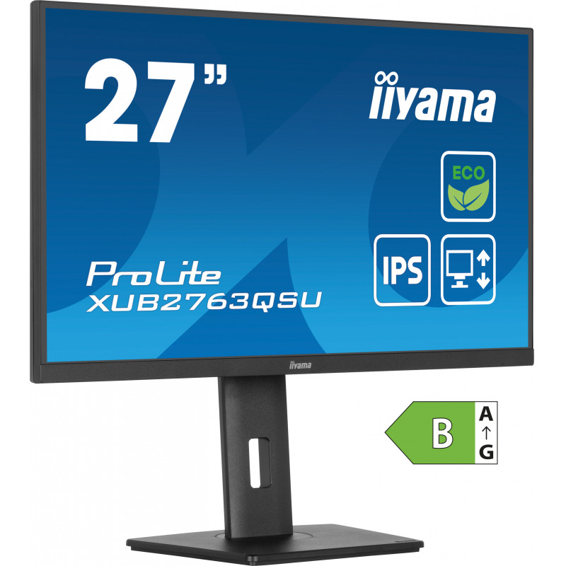 iiyama ProLite XUB2763QSU-B1 écran plat de PC 68,6 cm (27") 2560 x 1440 pixels Quad HD LED Noir