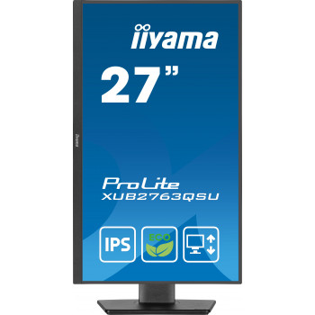 iiyama ProLite XUB2763QSU-B1 écran plat de PC 68,6 cm (27") 2560 x 1440 pixels Quad HD LED Noir