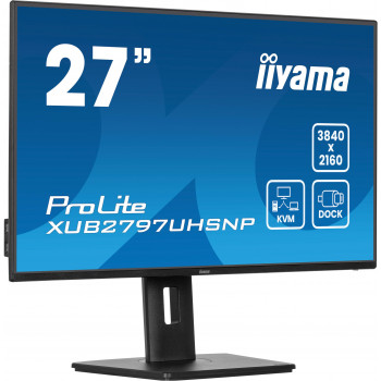 iiyama ProLite XUB2797UHSNP-B1 écran plat de PC 68,6 cm (27") 3840 x 2160 pixels 4K Ultra HD LED Noir