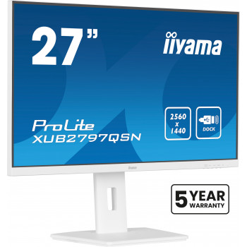 iiyama G-MASTER XUB2797QSN-W2 écran plat de PC 68,6 cm (27") 2560 x 1440 pixels Quad HD LED Blanc