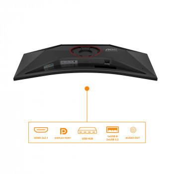 AOC G4 CU34G4Z écran plat de PC 86,4 cm (34") 3440 x 1440 pixels Wide Quad HD LED Noir, Rouge