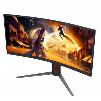 AOC G4 CU34G4Z écran plat de PC 86,4 cm (34") 3440 x 1440 pixels Wide Quad HD LED Noir, Rouge